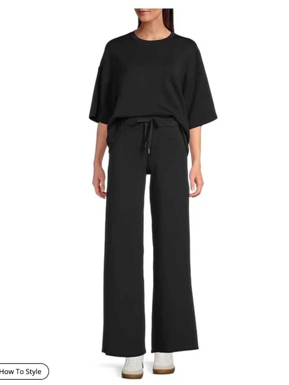 Spanx SPANX AirEssentials® Wide Leg Pull On Drawstring Pants, Small, Black